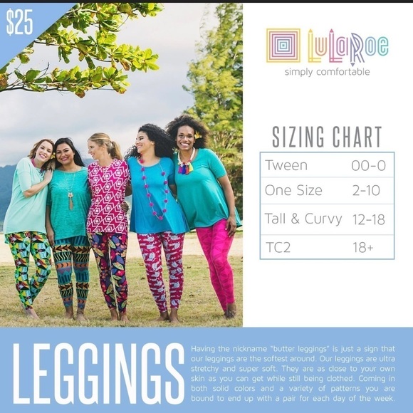 NEW TC2 LulaRoe Buttery Soft Leggings Tall& CurvyStretchy XXL-XXXL 18, 20, 22 - Picture 4 of 16
